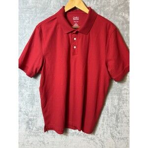 Croft And Barrow Woman’s Red Polo Size XL Short Sleeve Collar Pull Over School